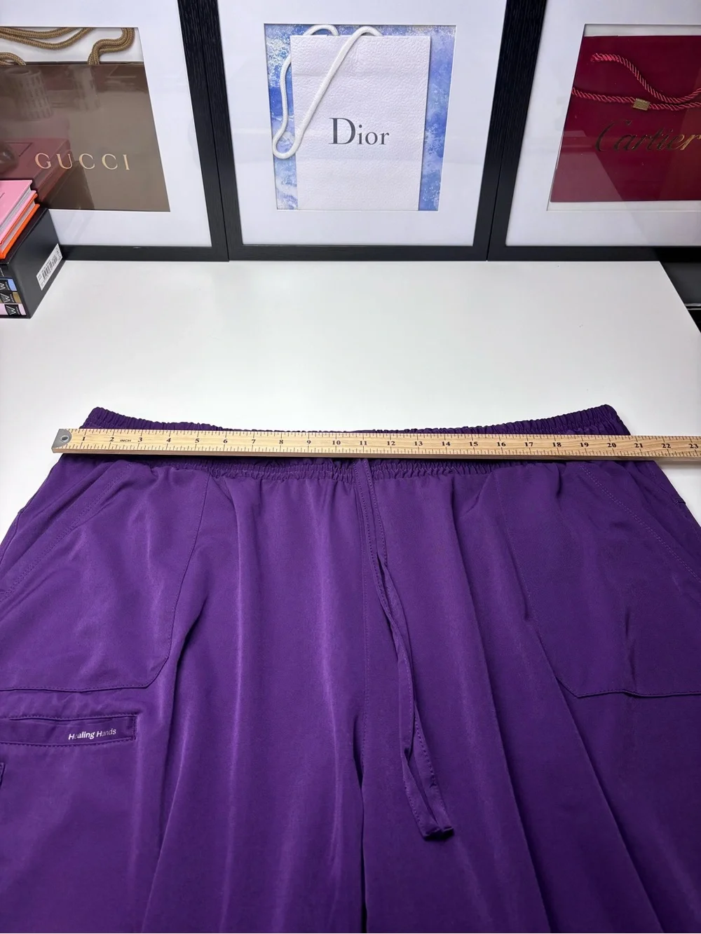 Healing Hands HH Works Women’s Renee Jogger Purple Scrub Pants EUC Size 2X